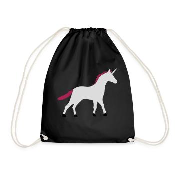 Unicorn Silhouette Outline Shadow - Drawstring Bag - black - Front