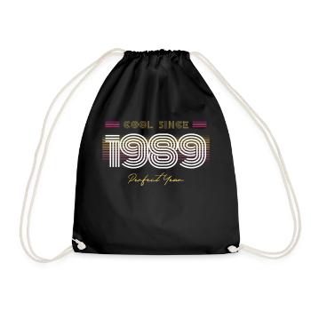 Birthday Cool since 1989 - Drawstring Bag - black - Front