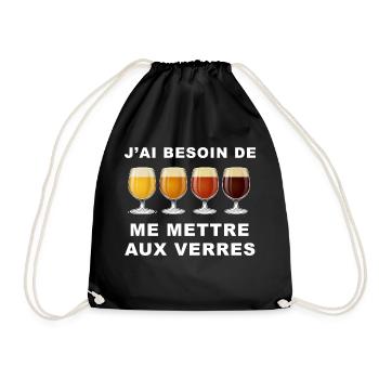 Apéro Humour Bière Jeu De Mot Se Mettre Aux Verres - Sac de sport léger - noir - Devant