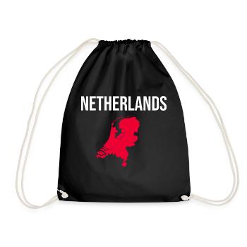 Netherlands Souvenir - Drawstring Bag - black - Front