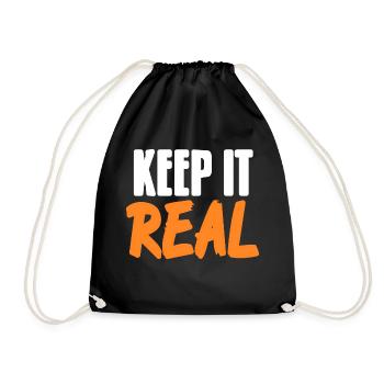 Keep It Real Cool Retro Hip Hop Designs T-Shirt - Turnbeutel - Schwarz - Vorne