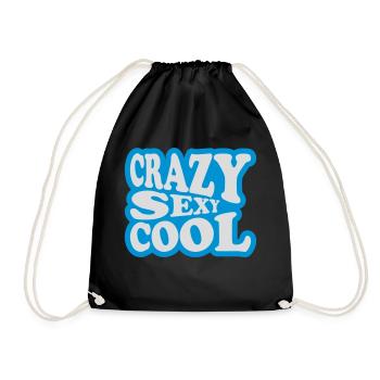 crazy sexy cool design - Drawstring Bag - black - Front