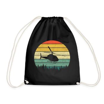 Hélicoptère Rétro Pilote Hélicoptère Maquette - Sac de sport léger - noir - Devant