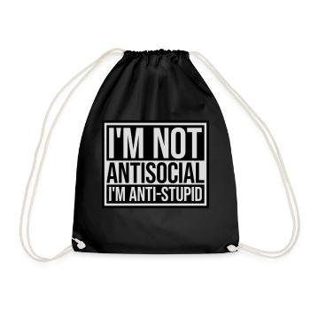 pas antisocial anti-stupide - Sac de sport léger - noir - Devant