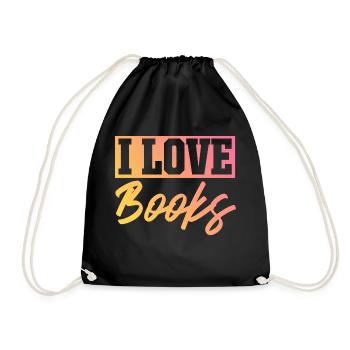 I love books - Drawstring Bag - black - Front