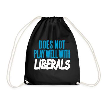 Ne joue pas bien avec les libéraux Drôle rétro - Sac de sport léger - noir - Devant