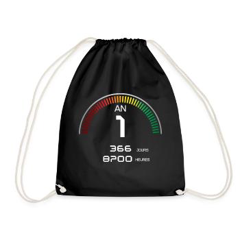 Anniversaire 1 an Compteur - Sac de sport léger - noir - Devant