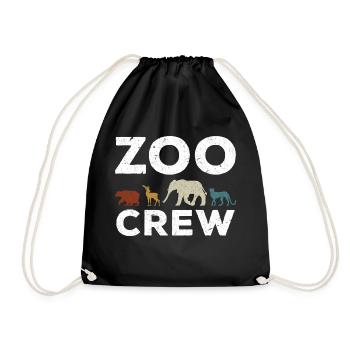 Family Animal Zoo Tour - Drawstring Bag - black - Front