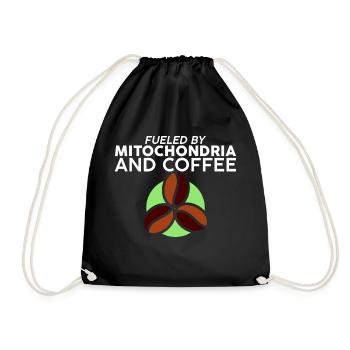 Fueled By Mitochondria And Coffee - Turnbeutel - Schwarz - Vorne