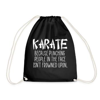 Karate lustiges Zitat - Turnbeutel - Schwarz - Vorne