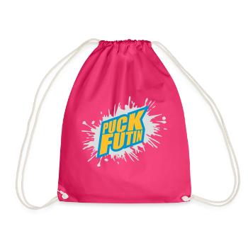 puck futin logo design - Drawstring Bag - fuchsia - Front