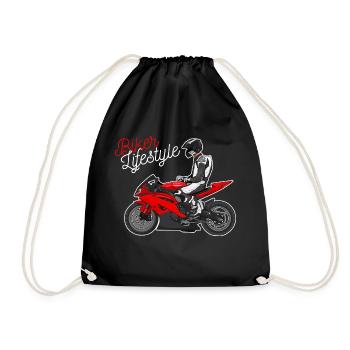 Motorcycle Lifestyle / Motorcycle / Motorcycle biker - Drawstring Bag - black - Front