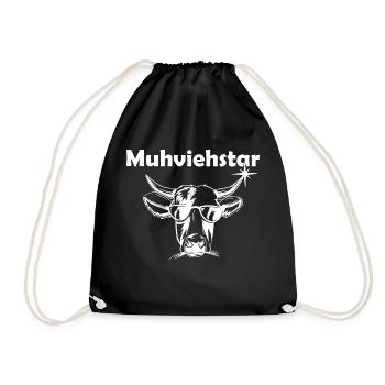 Muhviehstar - Bauer Kühe Witzig - Turnbeutel - Schwarz - Vorne