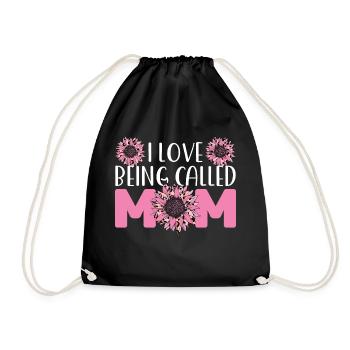mother mum mom mum Geschenk - Turnbeutel - Schwarz - Vorne