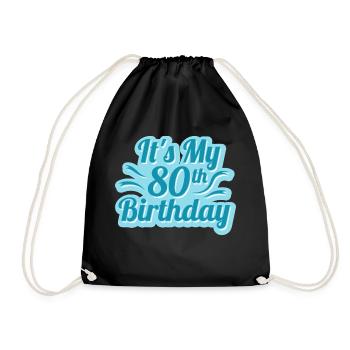 80th birthday 80 years old - Drawstring Bag - black - Front