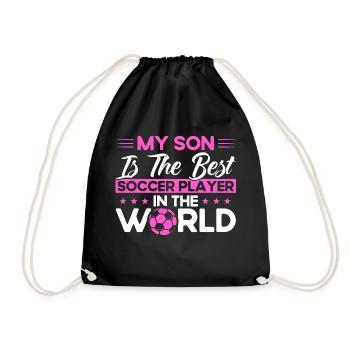 Fußball Mama Sportfan Fußball Geschenk - Turnbeutel - Schwarz - Vorne