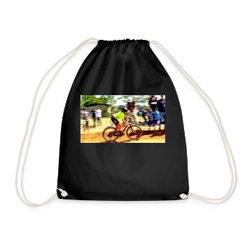 Mountain biking downhill - Drawstring Bag - black - Front