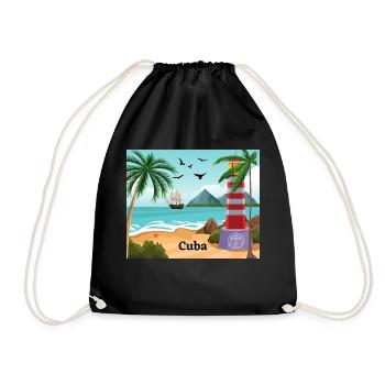 Cuba - Drawstring Bag - black - Front