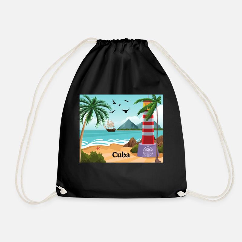Cuba - Drawstring Bag - black