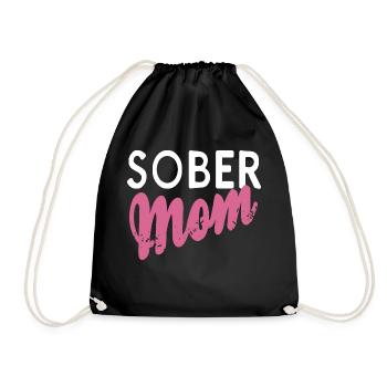 Sober Mom Retro Sobriety Designs - Turnbeutel - Schwarz - Vorne