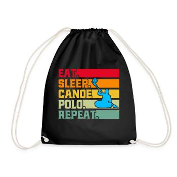 Canoe polo team Canoe polo Canoeing gift - Drawstring Bag - black - Front