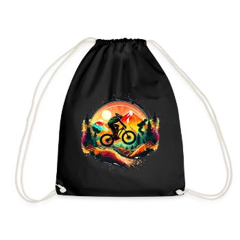 Mountain Bike BMX MTB Bike Street Trial Outdoor - Drawstring Bag - black - Front