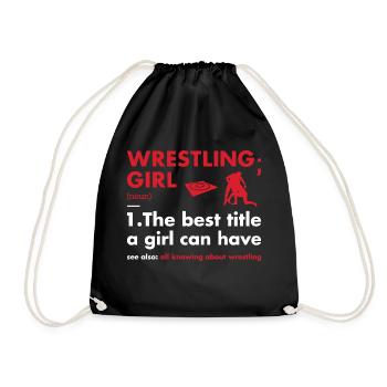 Sport Girl Definition Wrestling - Drawstring Bag - black - Front