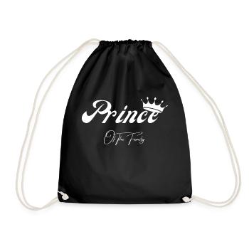 Prince of the Family - passendes T-Shirt - Turnbeutel - Schwarz - Vorne