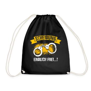 Scheidung Endlich Frei! Ehe Ende Ehemann Ehefrau F - Turnbeutel - Schwarz - Vorne