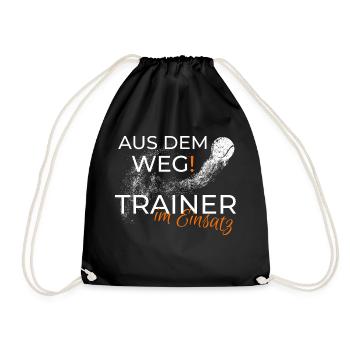 Tennistrainer lustiges Geschenk Shirt - Turnbeutel - Schwarz - Vorne