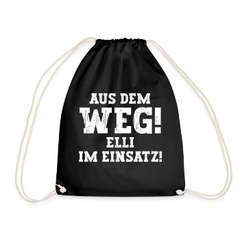 Elli Lustiger Spruch Vorname Name Elli - Turnbeutel - Schwarz - Vorne