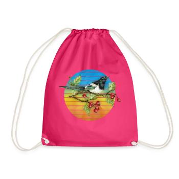 Bunter Vogel - Turnbeutel - Fuchsia - Vorne