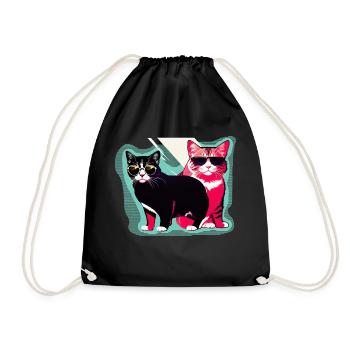 chats cool - Sac de sport léger - noir - Devant