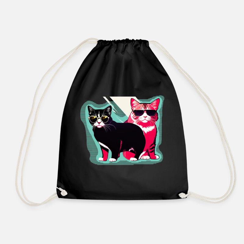 cool cats - Turnbeutel - Schwarz