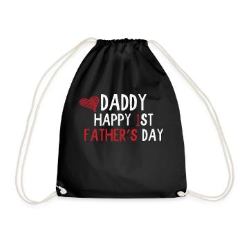 Daddy Happy 1st Fathers Day - Turnbeutel - Schwarz - Vorne