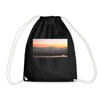 Morning glowing light on the summits of Kisavos - Drawstring Bag - black - Front