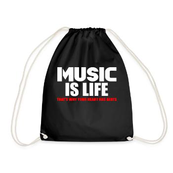 Music is life - Drawstring Bag - black - Front