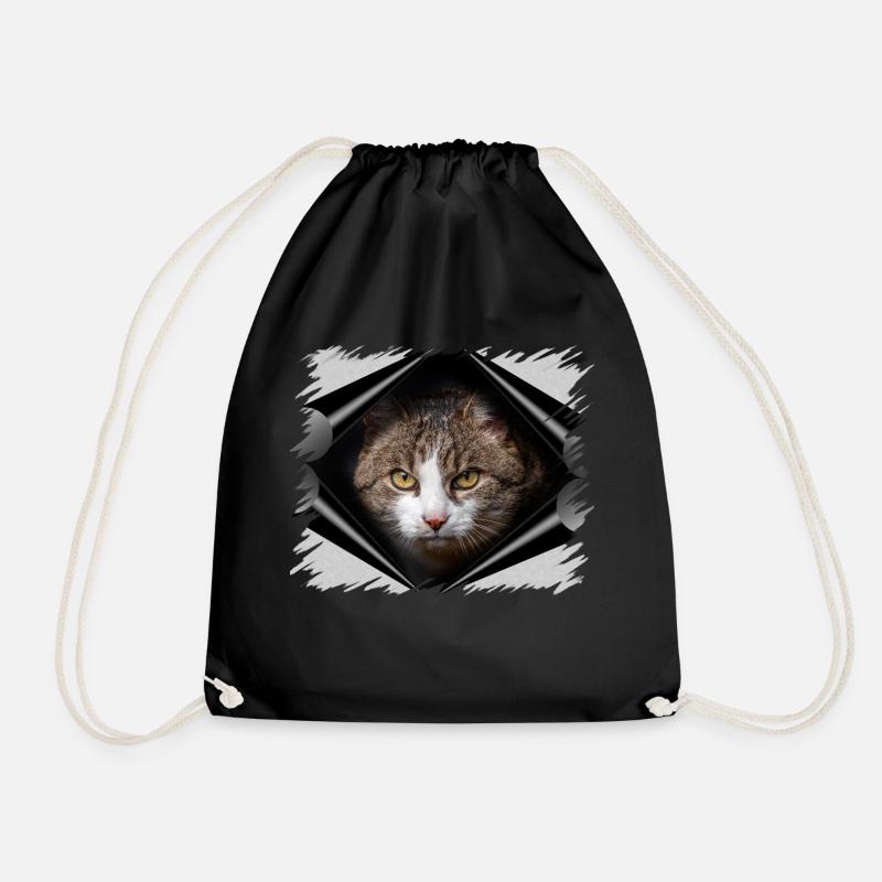 Katze - Turnbeutel - Schwarz