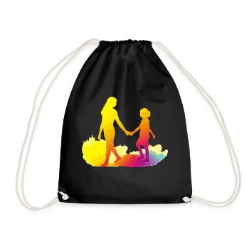 Maman et sa fille - Sac de sport léger - noir - Devant