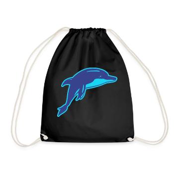 The Dolphin - Drawstring Bag - black - Front