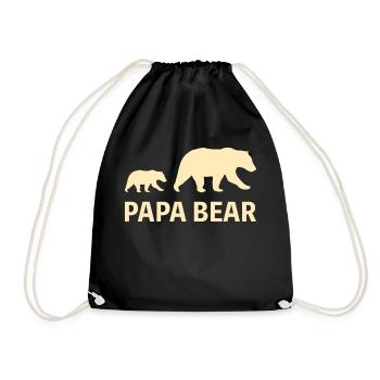Papa Bear Vatertag Vater Geschenk - Turnbeutel - Schwarz - Vorne