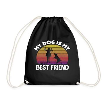My Dog Is My Best Friend - Drawstring Bag - black - Front