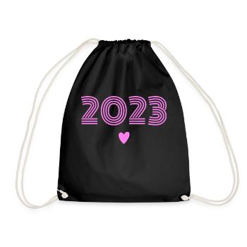 Baby 2023 Mädchen - Turnbeutel - Schwarz - Vorne