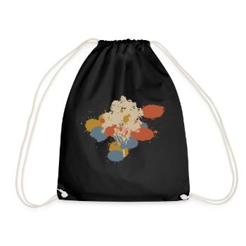 Forêt d’arbres Nature colorée Rétro - Sac de sport léger - noir - Devant