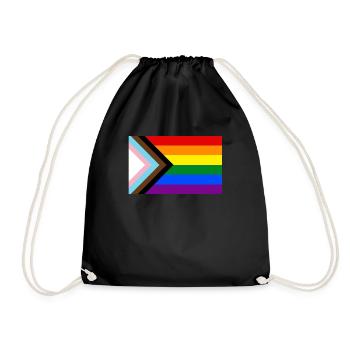 PRIDE PROGRESS FLAG - Turnbeutel - Schwarz - Vorne