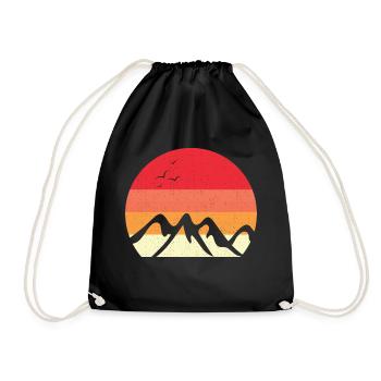 Mountain Sunset - Drawstring Bag - black - Front