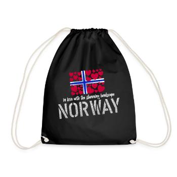Norway norge - Drawstring Bag - black - Front