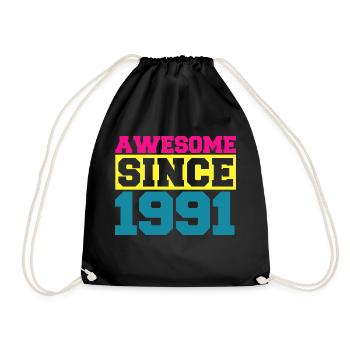 Awesome since 1991. Funny gift men women birthday - Sac de sport léger - noir - Devant