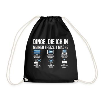 Griechen Grieche Griechenland - Turnbeutel - Schwarz - Vorne