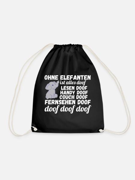 Elefant Elefanten - Turnbeutel - Schwarz